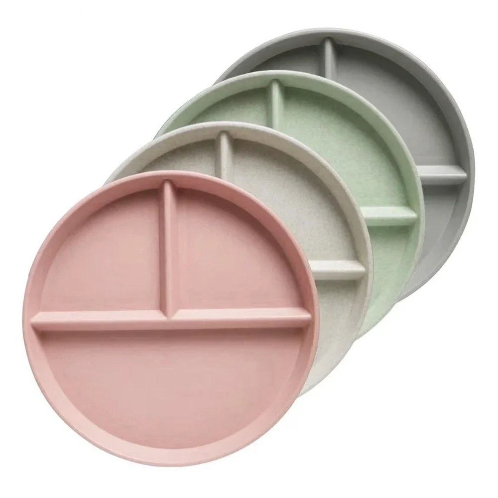 9 Inch (4PCS) Unbreakable Divided Plates for Kids Adults, Dishwasher & Microwave